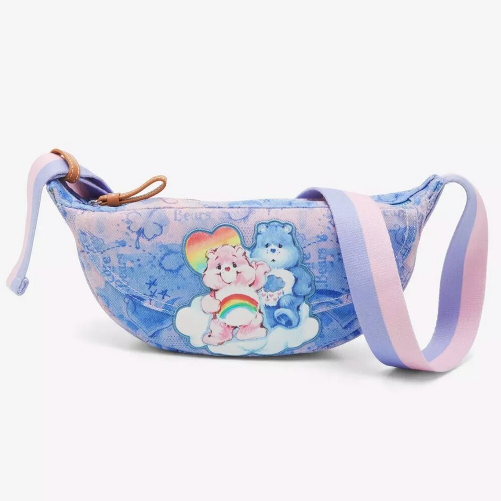 Care Bears Cheer Bear & Grumpy Bear Convertible Sling Crossbody / Belt Bag NWT